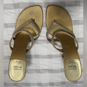 Stuart Weitzman Jeweled Embellished Heeled Sandals Size 9.5 M